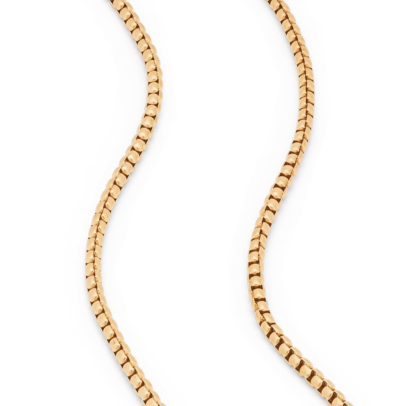 Gold Rounded Box Chain - 2mm