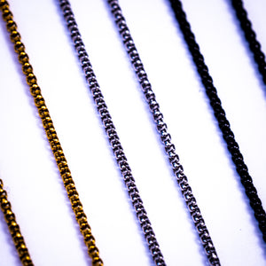 Gold Rounded Box Chain - 2mm