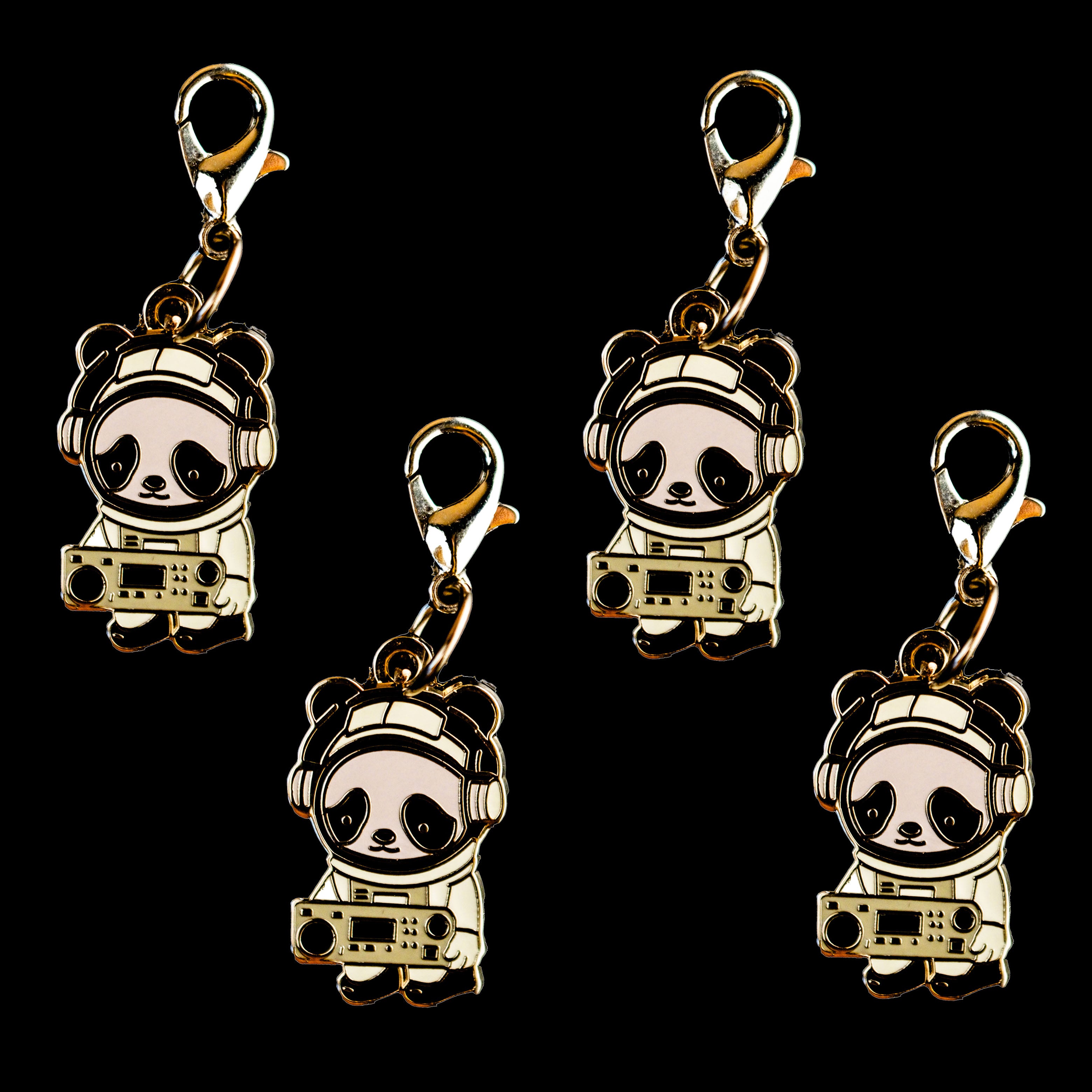 DJ Astropanda Keychain in Silver