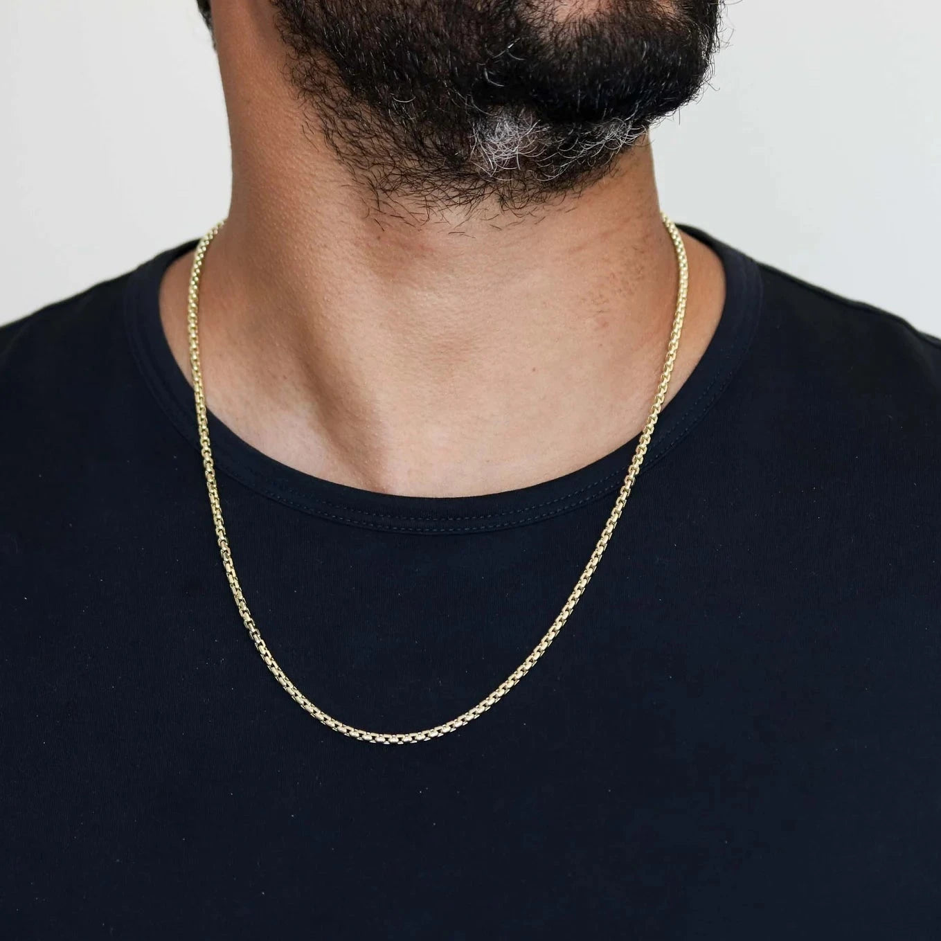 Gold Rounded Box Chain - 2mm